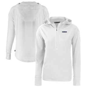 Women's Cutter & Buck  White San Francisco 49ers  Daybreak Eco Recycled Half-Zip Hoodie