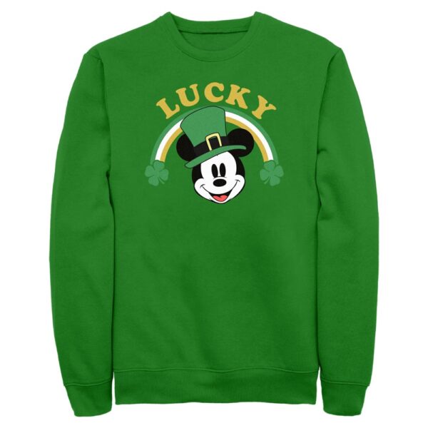 Men's Mad Engine Kelly Green Mickey & Friends Lucky Mickey St. Paddy's Day Graphic Fleece Sweatshirt