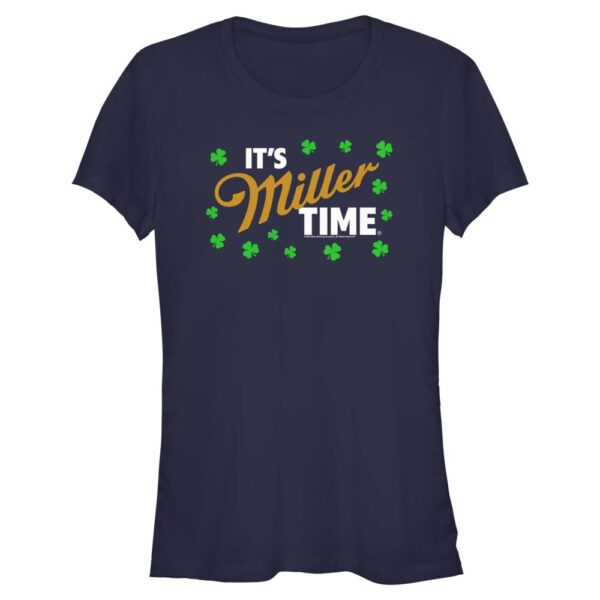 Women's Mad Engine Navy Coors It's Miller TIme St. Paddy's Day Graphic T-Shirt