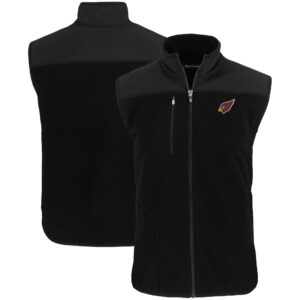 Men's Cutter & Buck Black Arizona Cardinals Primary Mark Big & Tall Cascade Eco Sherpa Fleece Full-Zip Vest
