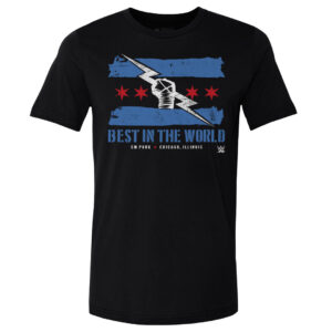 Men's 500 Level Black CM Punk Logo Flag T-Shirt