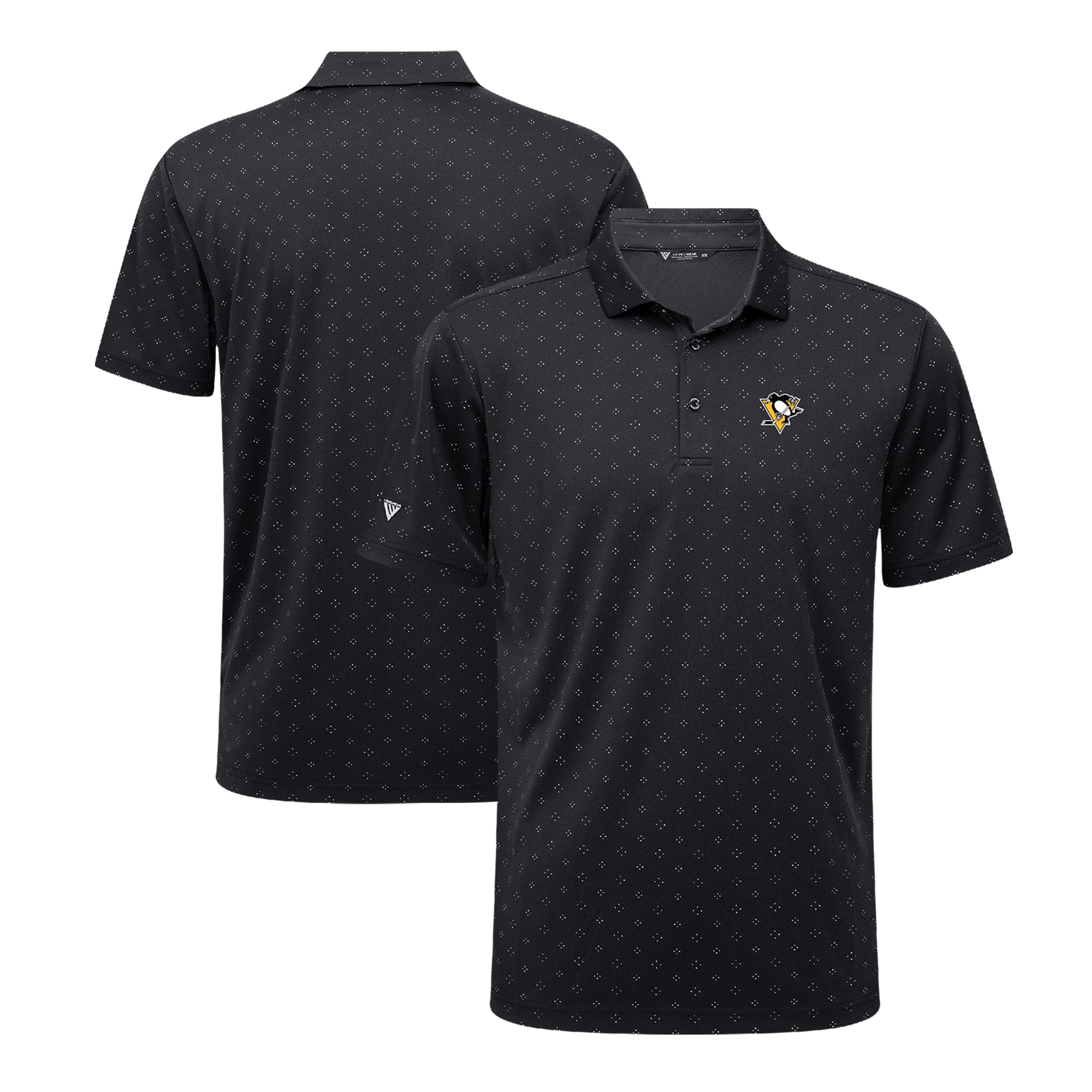 Men's Levelwear Black Pittsburgh Penguins Detect Insignia Core Polo