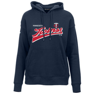 Women's Levelwear  Navy Minnesota Twins  Adorn Retro Rafter Pullover Hoodie