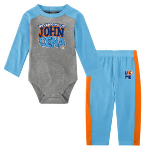 Newborn Gray/Light Blue John Cena The Next Superstar Long Sleeve Bodysuit & Sweatpants Set