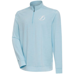 Men's Antigua  Powder Blue Tampa Bay Lightning White Logo Bright Quarter-Zip Pullover