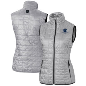 Women's Cutter & Buck Gray George Washington University Vault Rainier PrimaLoft Eco Insulated Full-Zip Puffer Vest