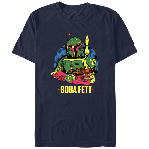 Men's Mad Engine Boba Fett Navy Star Wars Pop Art Graphic T-Shirt