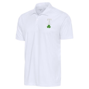 Men's Antigua  White Texas Rangers Shamrock Tribute Polo