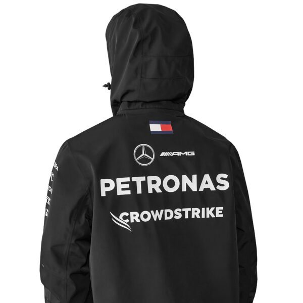 Men's Black Mercedes-AMG Petronas F1 Team 2024 Replica Full-Zip Hoodie Rain Jacket - Image 13