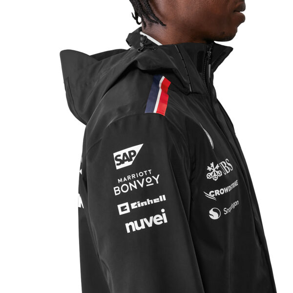 Men's Black Mercedes-AMG Petronas F1 Team 2024 Replica Full-Zip Hoodie Rain Jacket - Image 15