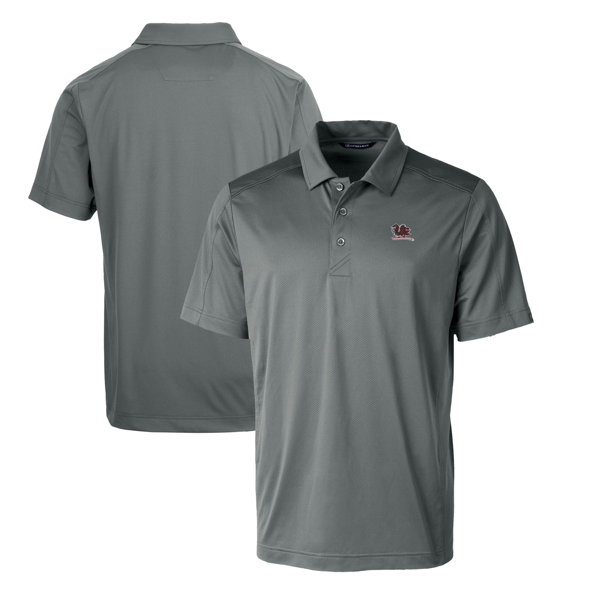 Men's Cutter & Buck Gray South Carolina Gamecocks Big & Tall Prospect Textured Stretch DryTec Polo - Image 2