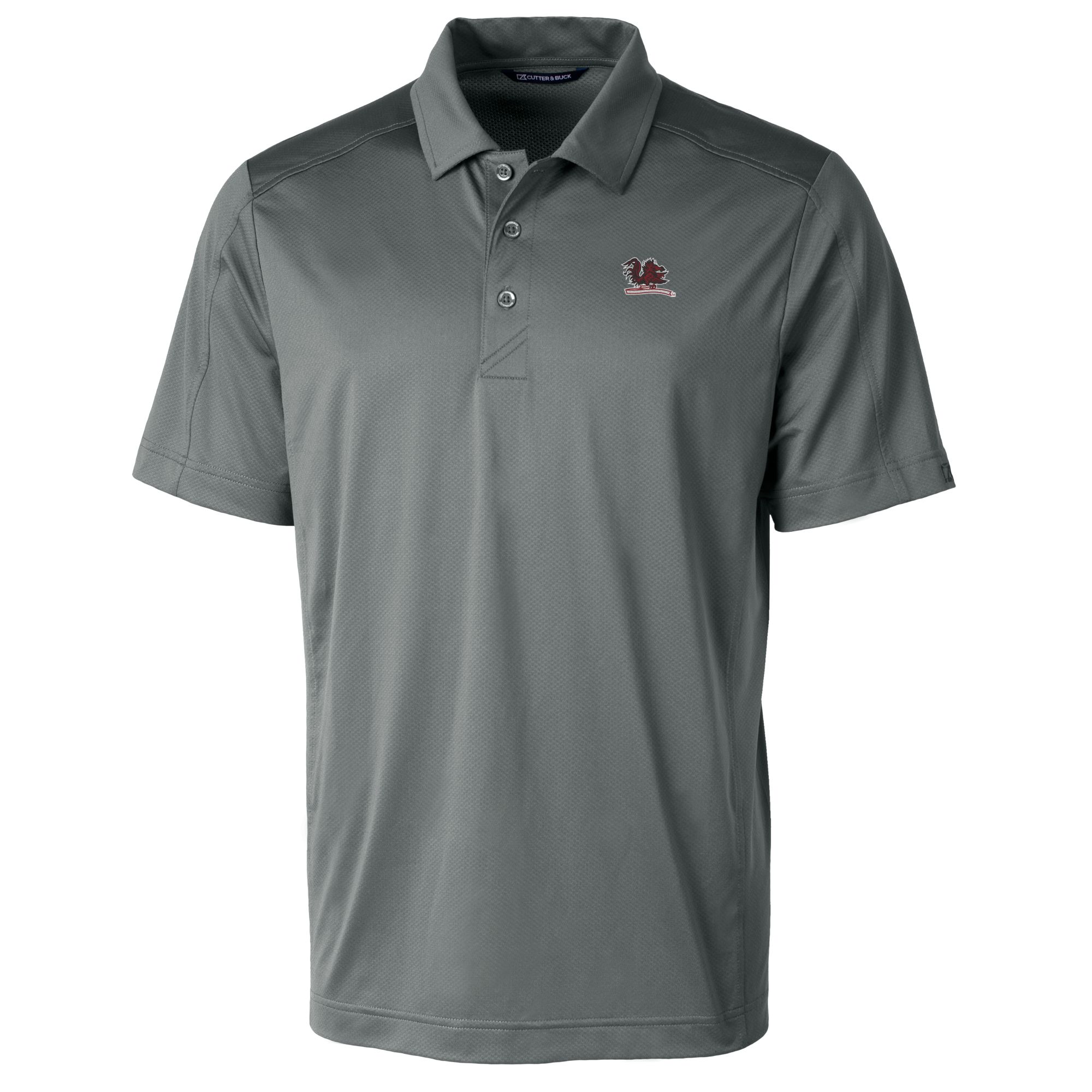 Men's Cutter & Buck Gray South Carolina Gamecocks Big & Tall Prospect Textured Stretch DryTec Polo - Image 3