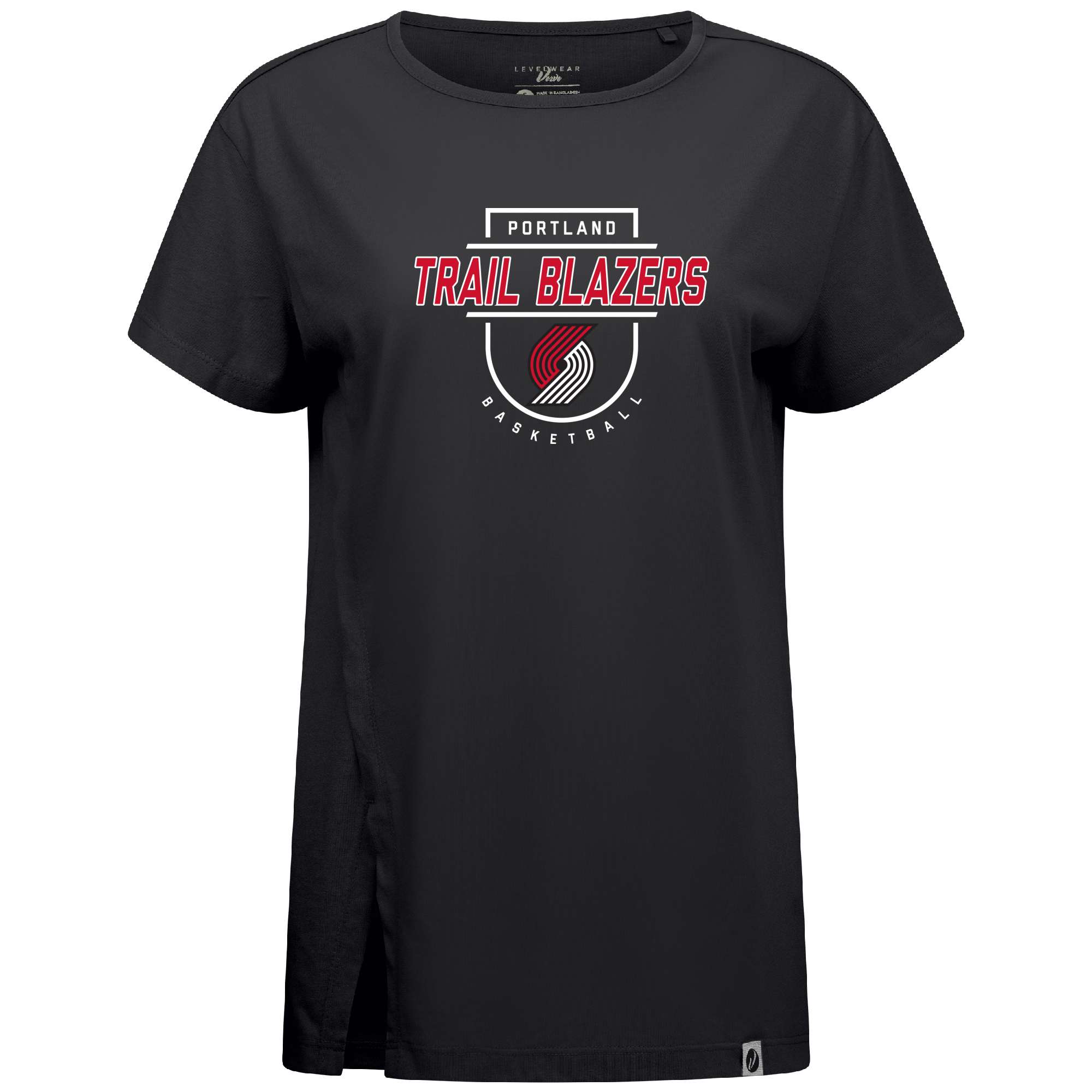 Women's Levelwear Black Portland Trail Blazers Influx In The Key T-Shirt - Image 3