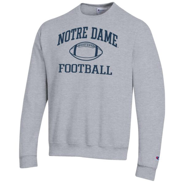 Men's Champion Heather Gray Notre Dame Fighting Irish Football Icon Pullover Sweatshirt - Image 9
