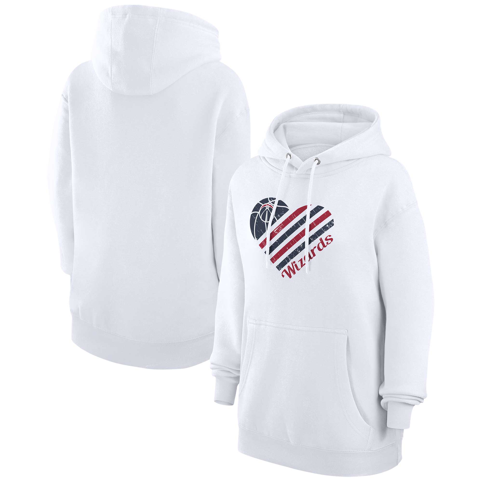 Women's G-III 4Her by Carl Banks White Washington Wizards Heart Pullover Hoodie - Image 2