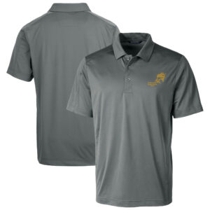 Men's Cutter & Buck Gray NDSU Bison Vintage Prospect Eco Textured Stretch DryTec Polo