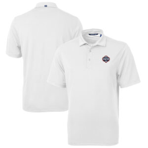 Men's Cutter & Buck White UConn Huskies 2024 NCAA Men's Basketball National Champions Virtue Eco Pique Recycled Polo
