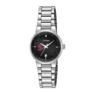 Women's Citizen Watch Silver Santa Clara Broncos Black Dial Stainless Steel Watch