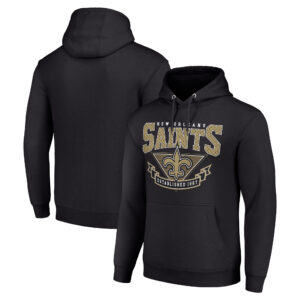 Men's Starter Black New Orleans Saints ‘80s Inspired Pullover Hoodie