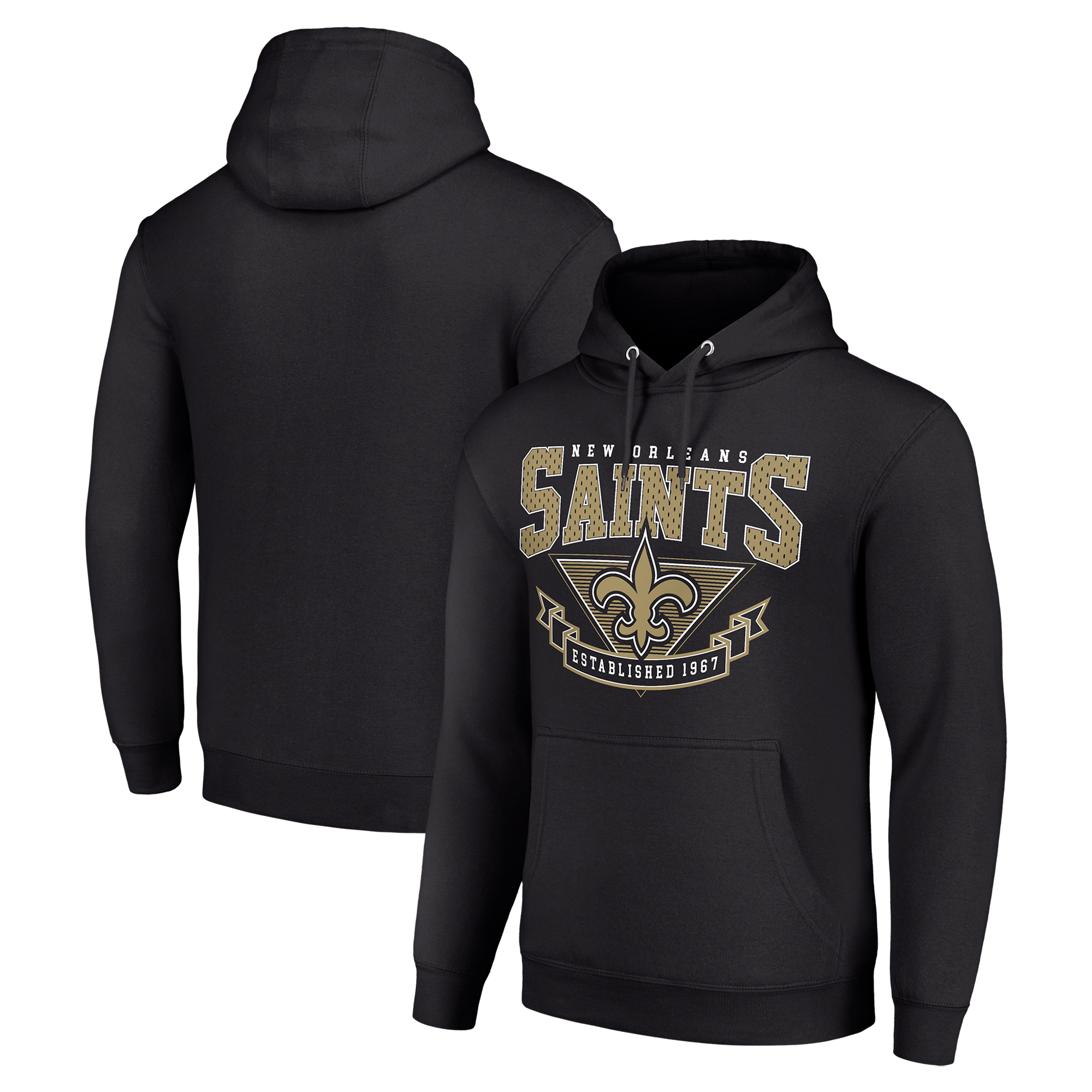 Men's Starter Black New Orleans Saints ‘80s Inspired Pullover Hoodie