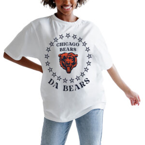 Women's Gameday Couture Oatmeal Chicago Bears On Point Oversized Slogan T-Shirt