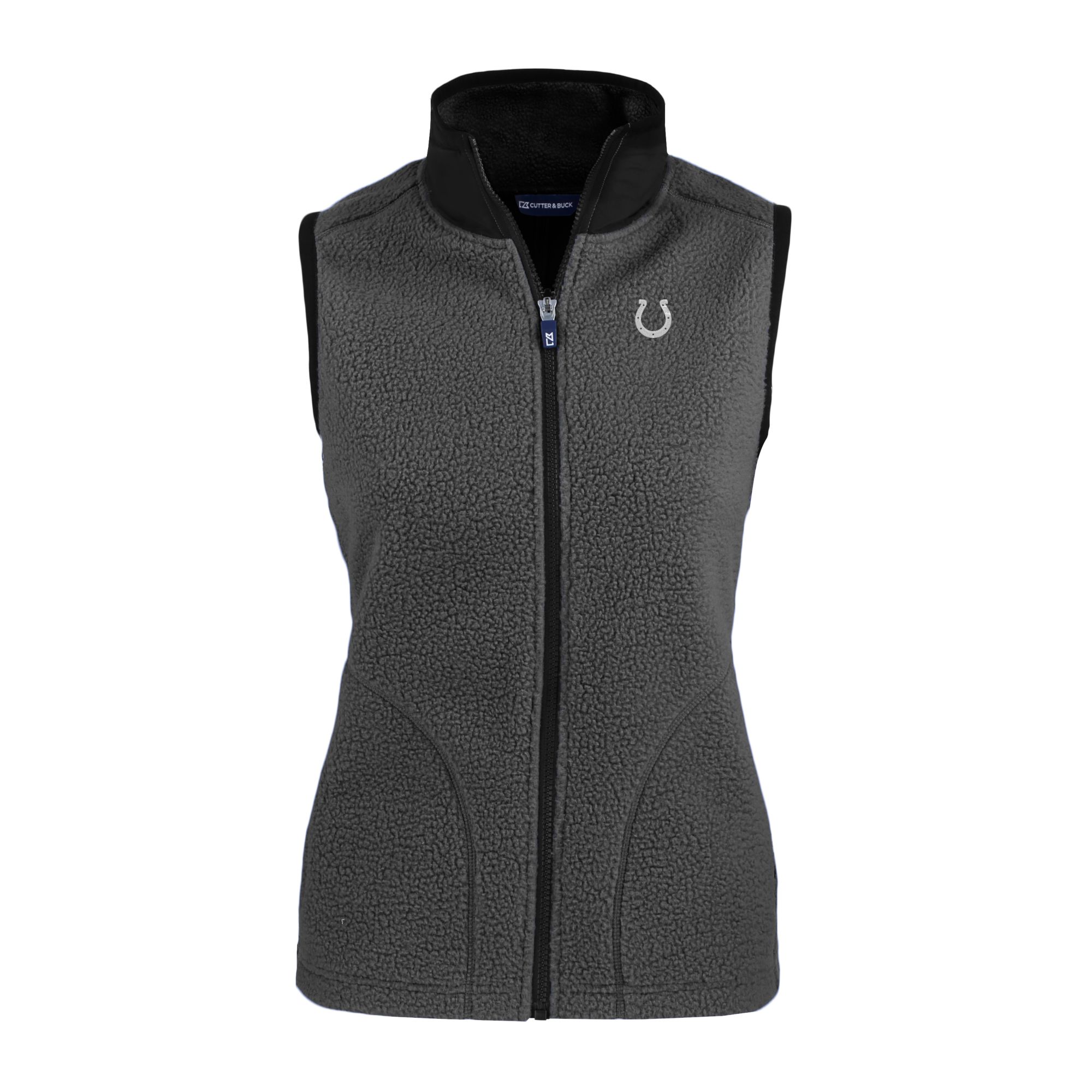 Women's Cutter & Buck Gray Indianapolis Colts Cascade Eco Sherpa Fleece Full-Zip Vest - Image 6