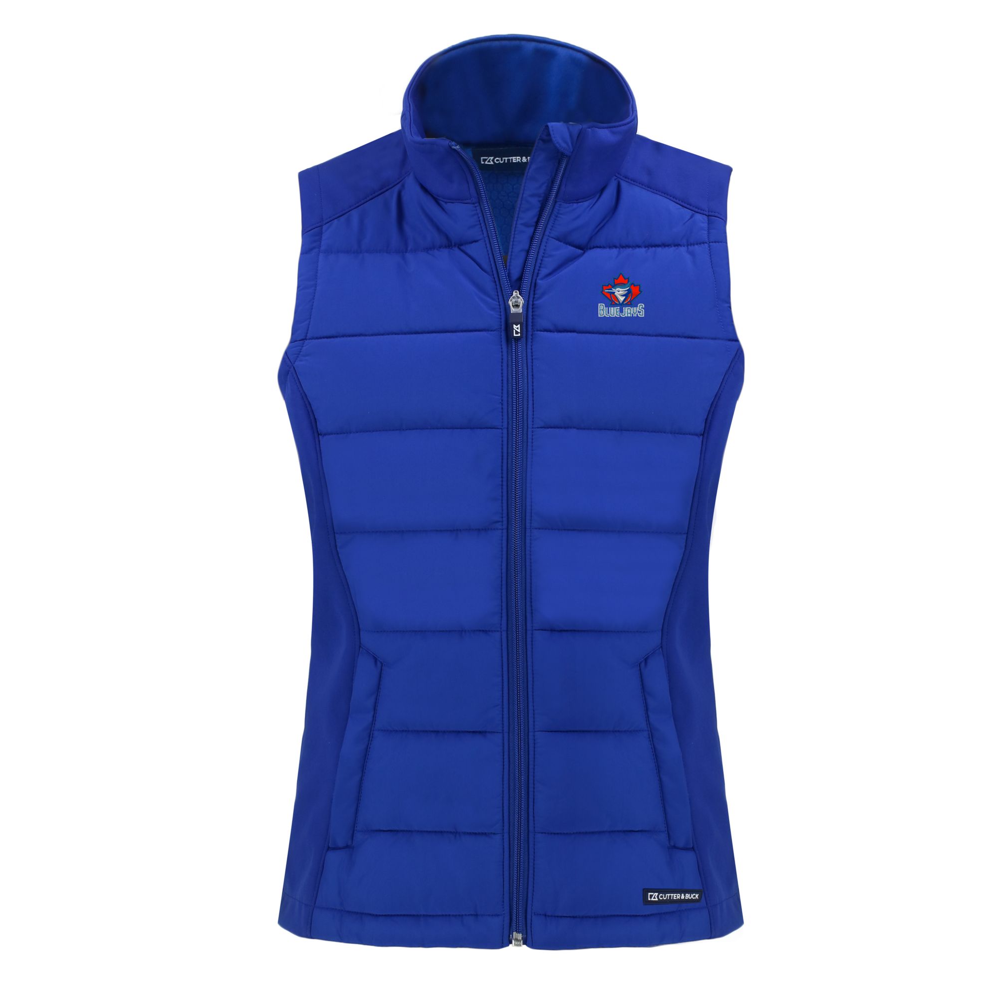 Women's Cutter & Buck Royal Toronto Blue Jays Cooperstown Collection Evoke Hybrid Eco PrimaLoft Softshell Recycled Full-Zip Vest - Image 6
