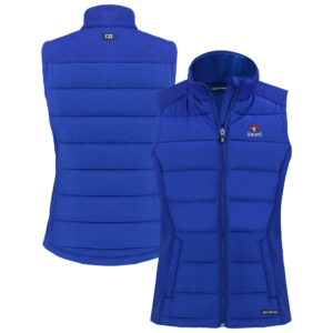 Women's Cutter & Buck Royal Toronto Blue Jays Cooperstown Collection Evoke Hybrid Eco PrimaLoft Softshell Recycled Full-Zip Vest