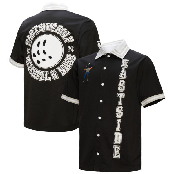 Men's Mitchell & Ness x Eastside Golf Black Eastside Golf Button-Up Shooting Shirt