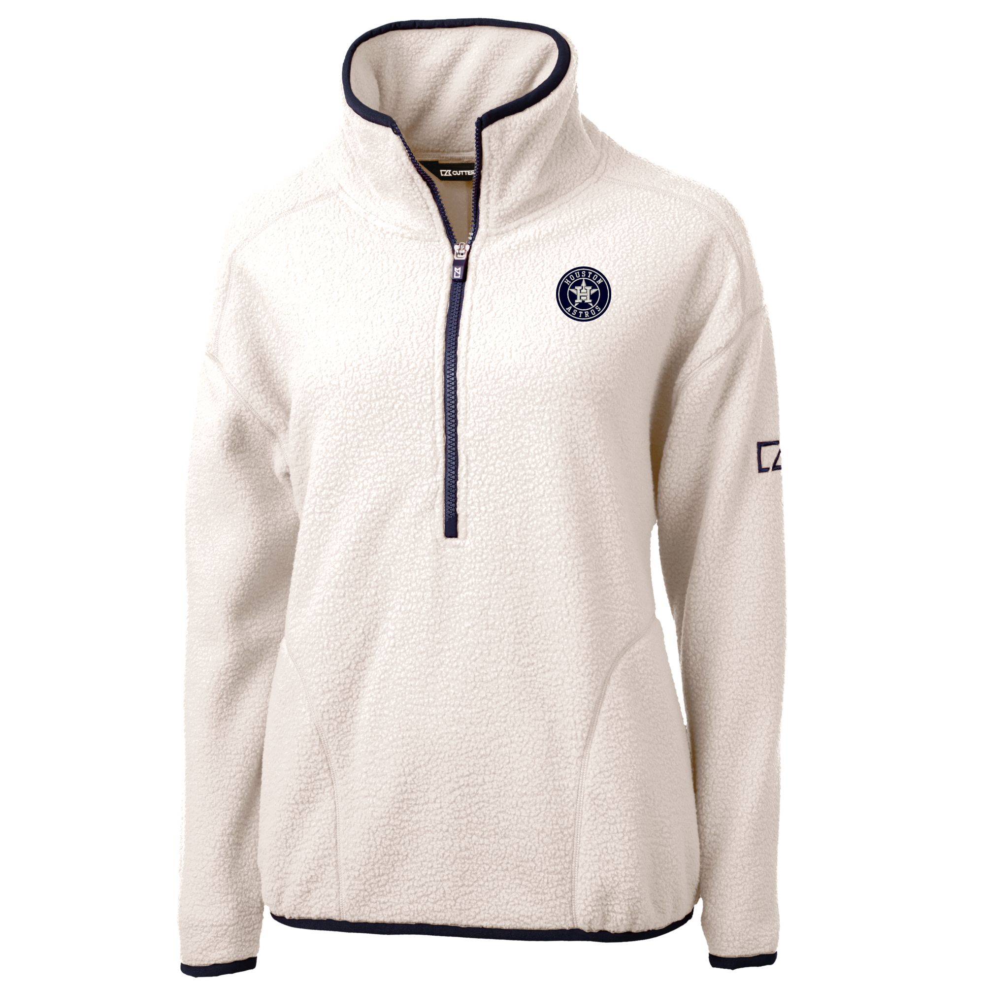 Women's Cutter & Buck White Houston Astros Cascade Eco Sherpa Fleece Half-Zip Jacket - Image 6