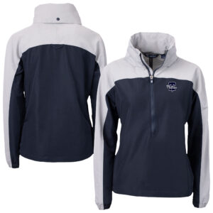 Women's Cutter & Buck Navy/Gray Philadelphia Phillies Charter Eco Recycled Half-Zip Anorak Jacket