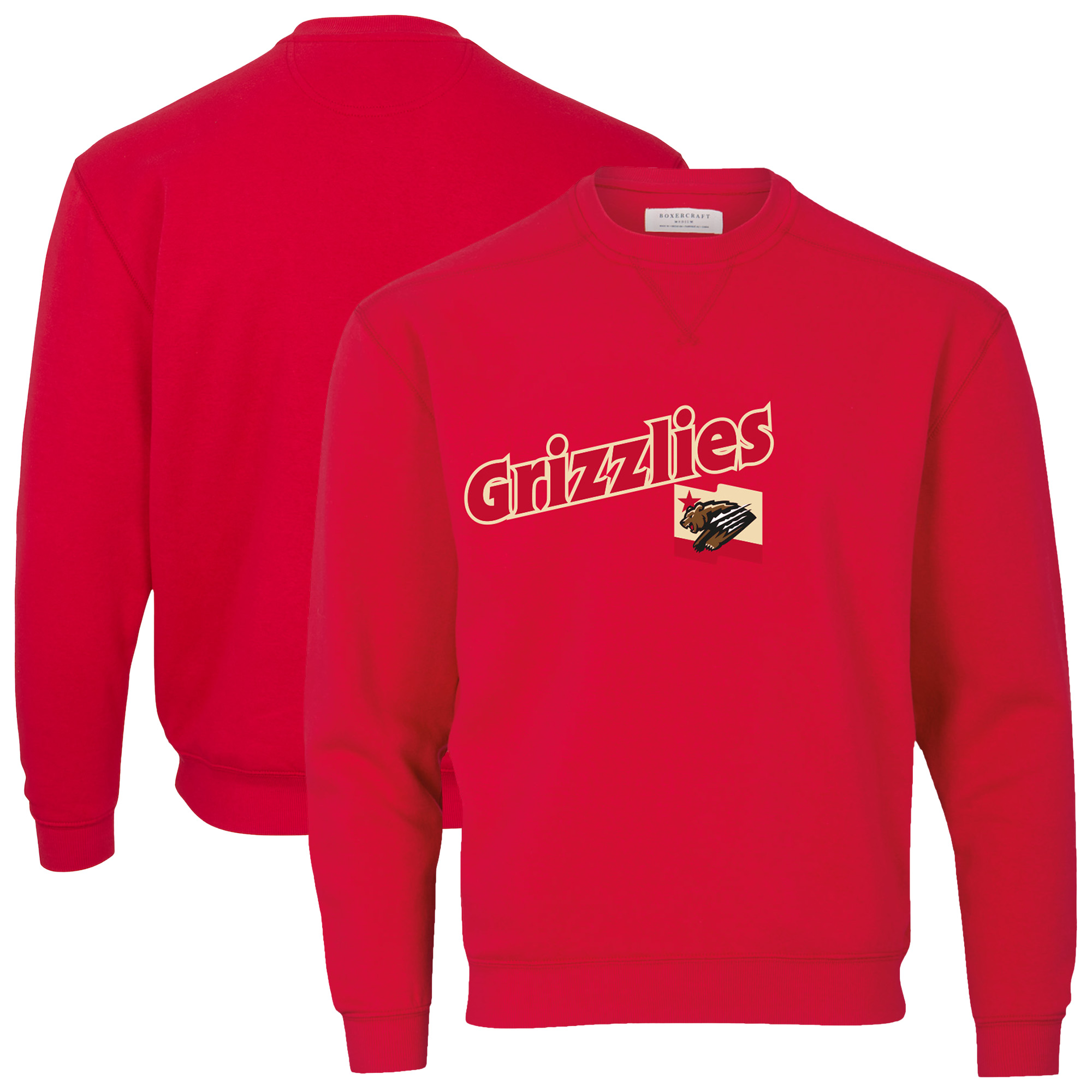 Men's Red Fresno Grizzlies Essential Fleece Crewneck Pullover Sweatshirt - Image 2