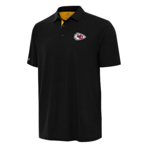 Men's Antigua Black/Gold Kansas City Chiefs Era Polo