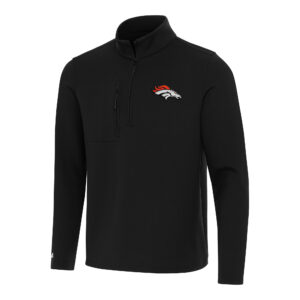 Men's Antigua Black Denver Broncos Insider Quarter-Zip Pullover Top