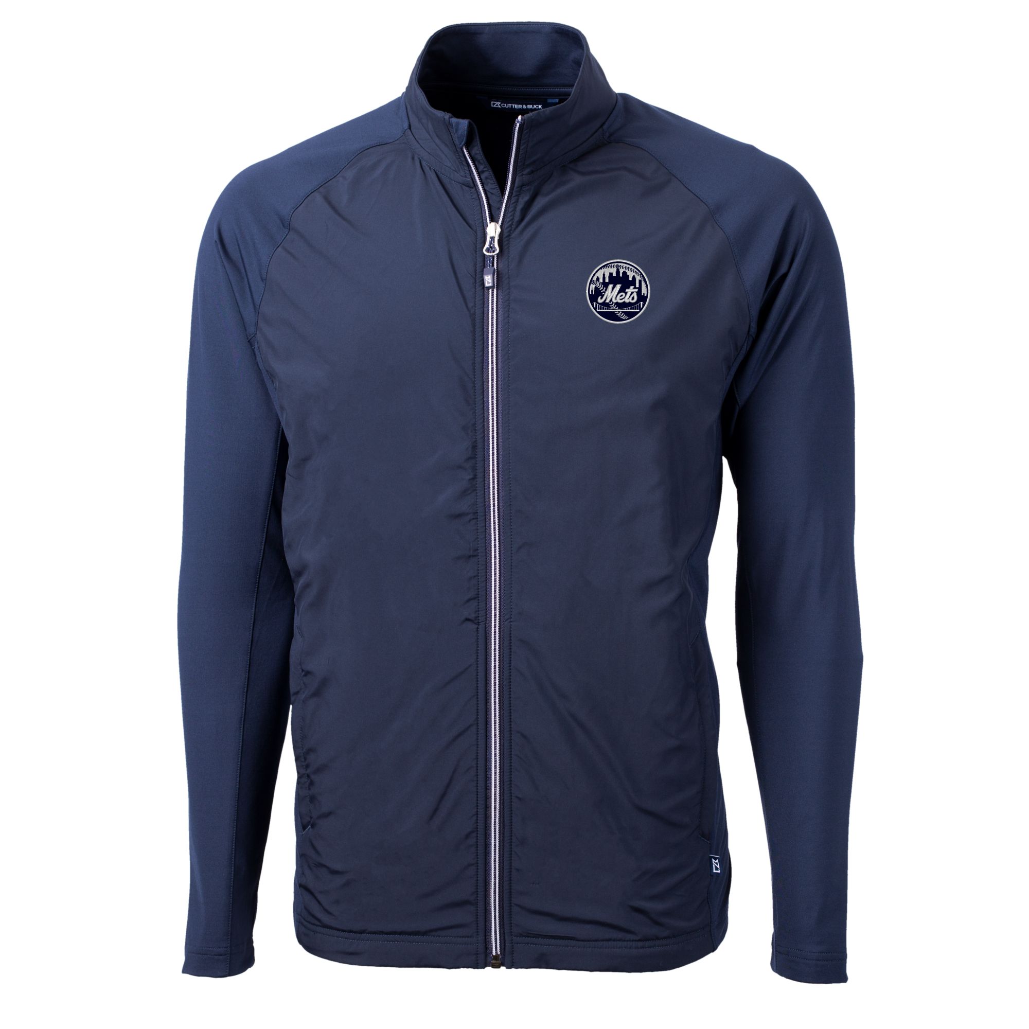 Men's Cutter & Buck Navy New York Mets Adapt Eco Hybrid Recycled Full-Zip Jacket - Image 3