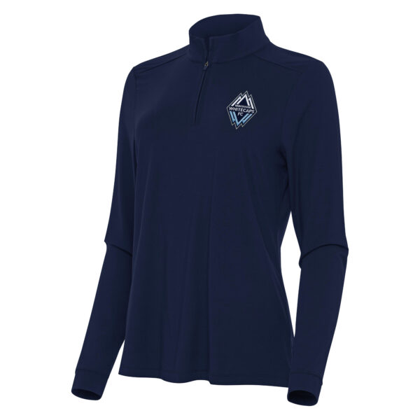 Women's Antigua Deep Sea Blue Vancouver Whitecaps FC Logo Intent Quarter-Zip Top