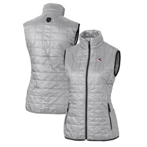 Women's Cutter & Buck Gray Kansas City Chiefs Rainier PrimaLoft Eco Insulated Full-Zip Puffer Vest
