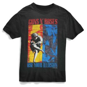 Men's Franchise Club  Black Guns N’ Roses 1991 Illusion Combo T-Shirt