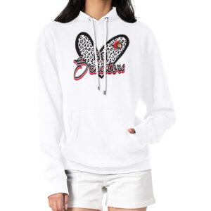 Women's G-III 4Her by Carl Banks White Ottawa Senators Animal Print Heart Fleece Pullover Hoodie