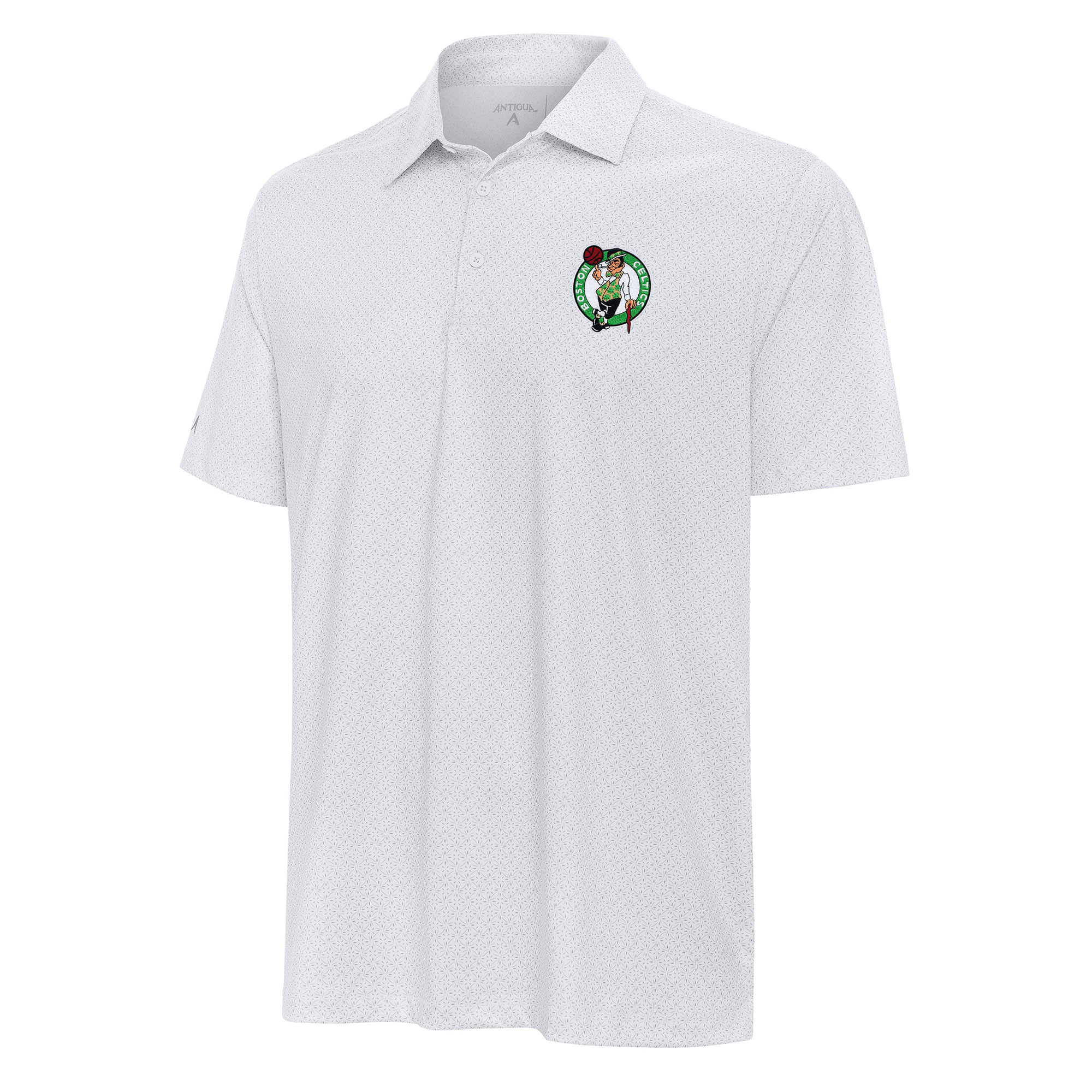 Men's Antigua White Boston Celtics Whirl Polo