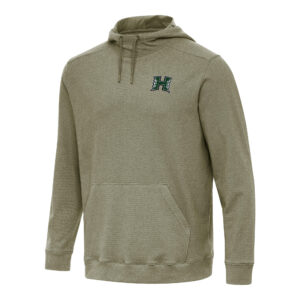 Men's Antigua Heather Olive Hawaii Rainbow Warriors Cloud Pullover Hoodie