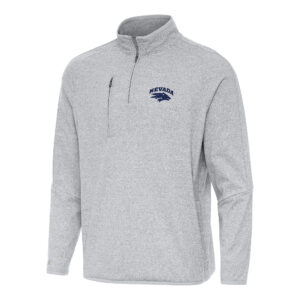 Men's Antigua Heather Gray Nevada Wolf Pack Certain Quarter-Zip Tri-Blend Sweatshirt