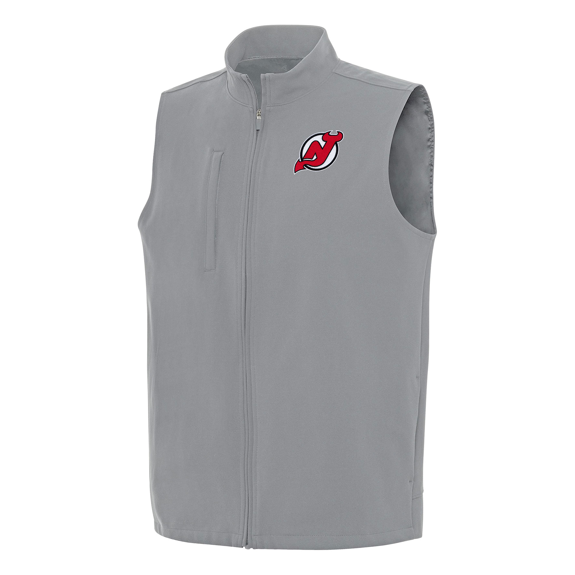 Men's Antigua Gray New Jersey Devils Regard Full-Zip Vest