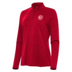 Women's Antigua Red Atlanta Hawks Reprocess Quarter-Zip Top