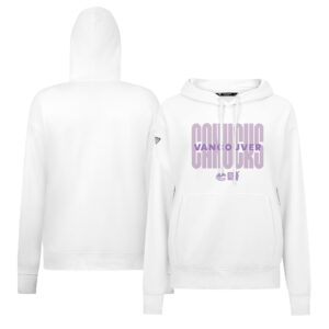 Women's Levelwear White Vancouver Canucks Adorn Persevere Pullover Hoodie