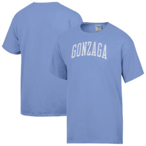 Men's ComfortWash  Light Blue Gonzaga Bulldogs Distressed Arch T-Shirt