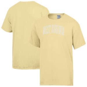 Men's ComfortWash  Yellow West Virginia Mountaineers Distressed Arch T-Shirt