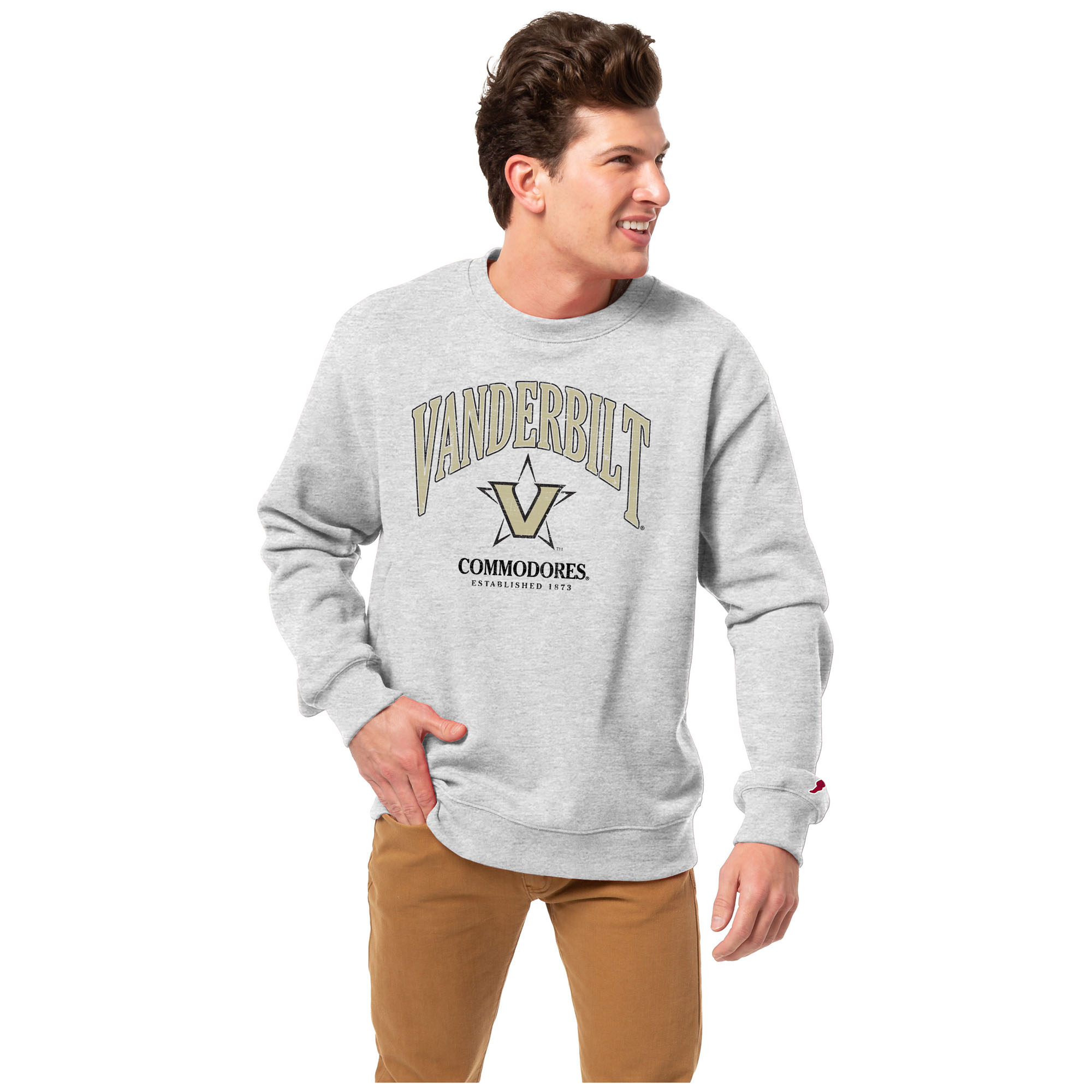 Men's League Collegiate Wear Heather Gray Vanderbilt Commodores Essentials 2.0 Pullover Crewneck