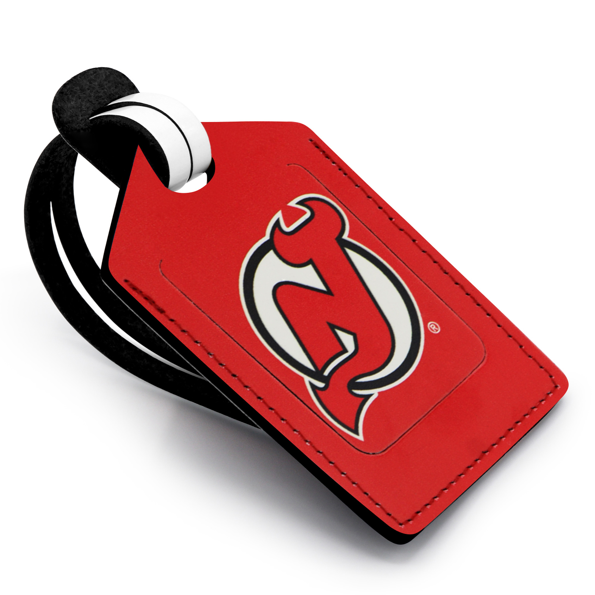 New Jersey Devils Personalized Leather Luggage Tag