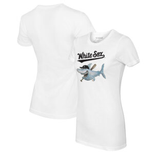 Women's Tiny Turnip White Chicago White Sox Shark Logo T-Shirt